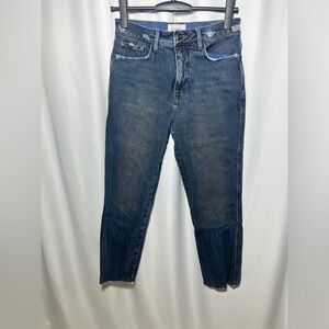 Frame Denim Jeans Women's Le Sylvie Crop Camenita Distressed Hem | 26